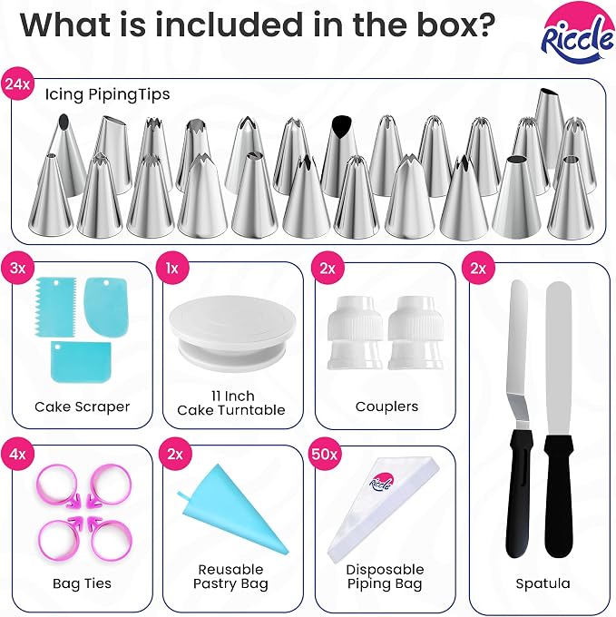 Riccle 88 pcs Cake Decorating Kit - Image 3