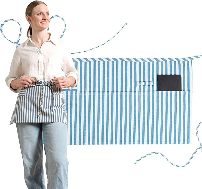 MEEMA Chef Waist Apron Cotton Fabric |Washable & Breathable Waitress & Server by MEEMA