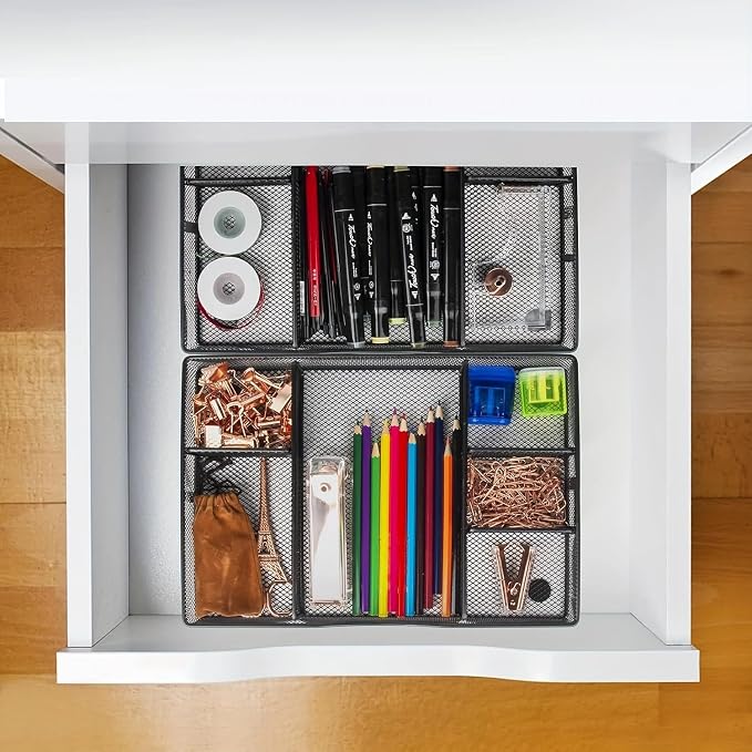 VyGrow Desk Drawer Organizer Tray, Metal Mesh Drawer Organizers Office - Image 6