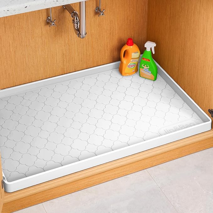 Jin&Bao Waterproof Under Sink Mat 31" x 22", Thick Silicone Mat Cabinet by Jin%26Bao