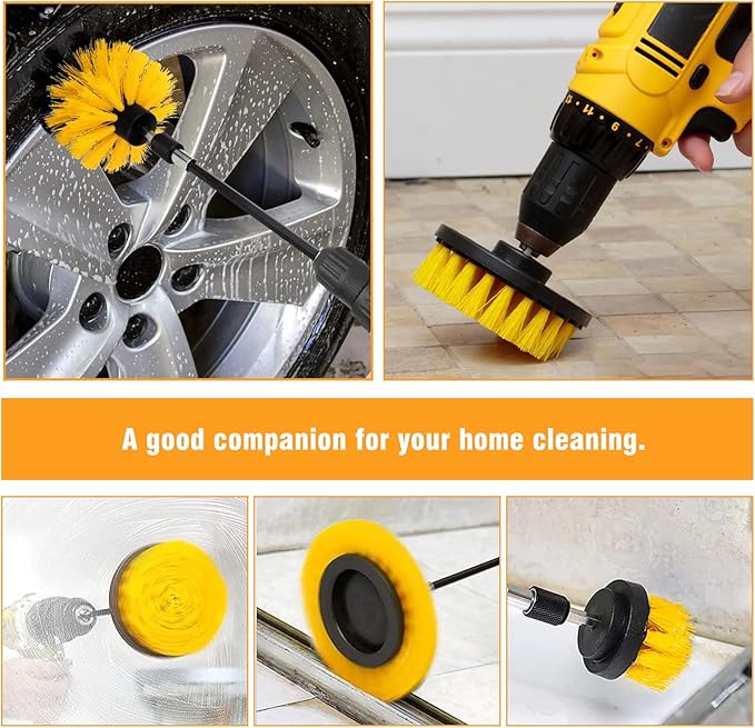 8 Pcs Drill Brush Attachment Set, Power Cleaning Scrub Brush Kit - Image 6
