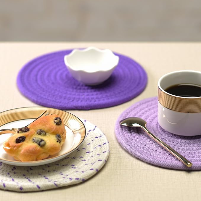Pot Holders Set Trivets Set 100% Pure Cotton Thread Weave Hot Pot Holders Set - Image 7