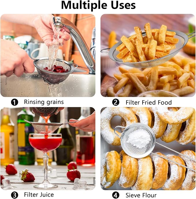 3Pcs Super Wire Extra Fine Mesh Strainer - Image 4