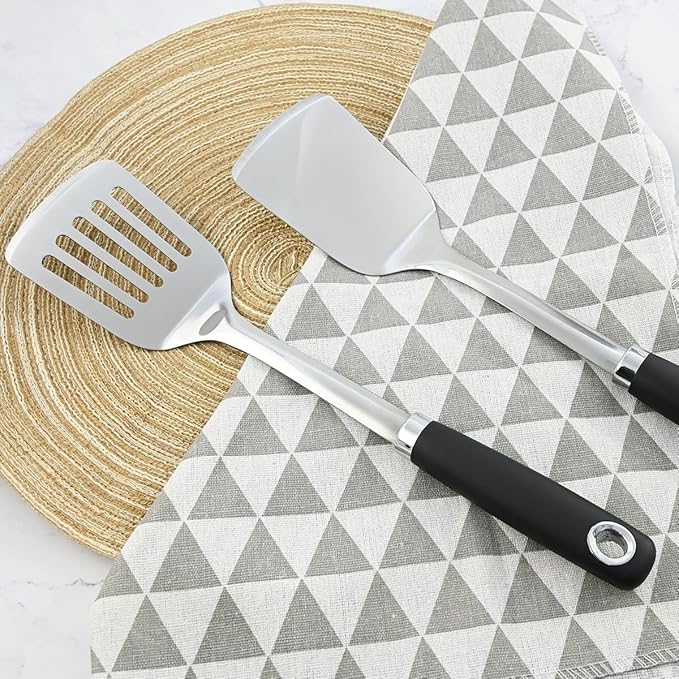 14-in Spatula Set, 18/0 Stianless Steel Heavy Duty Turner & Slotted Spatula - Image 6