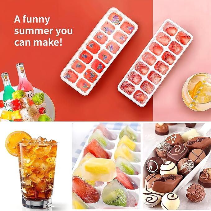 Ice Cube Trays 4 Pack, Airabc Silicone Ice Cube Trays - Image 2