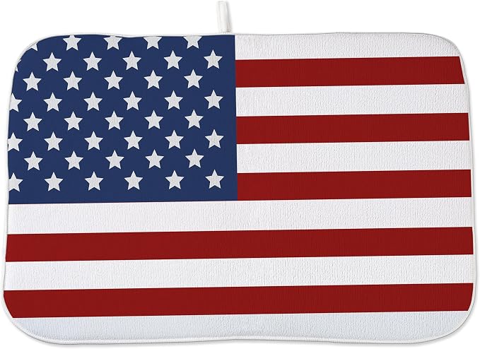 Memorial Day Dish Drying Mats 18x24 Independence Day Red American Flag Striped by OFIRD