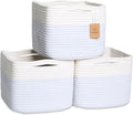 NaturalCozy Storage Cubes 9”x9”x7”Cotton Rope Woven Baskets by NaturalCozy
