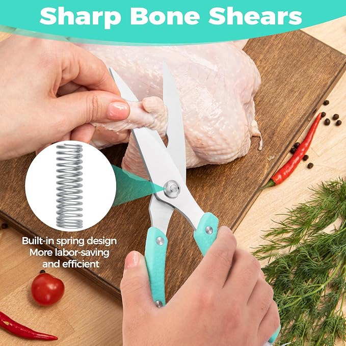 HAUSHOF Kitchen Shears for Food, Heavy Duty Poultry Shears, Stainless Steel - Image 2