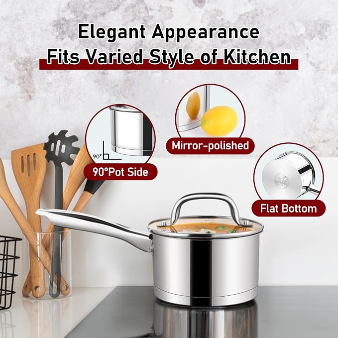 P&P CHEF 1 Quart & 2 Quart Saucepan - Image 6
