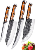 Naitesen 4PCS Hand Forged Butcher Knife and Kitchen Knife 2 in 1 Set, Heavy by Naitesen