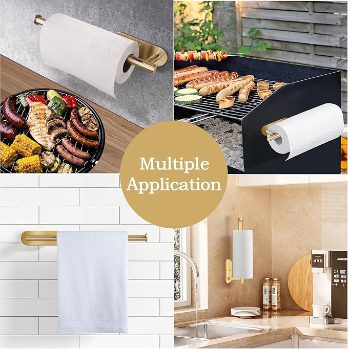 2PCS Fliverly Self Adhesive Paper Towel Holder Under Cabinet Mount, Wall - Image 5