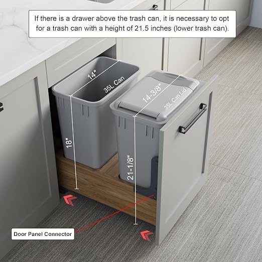 Dowell Double 35Qt Undermount Trash Pull-Out Waste Container - Image 4