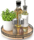 10" Lazy Susan Oak Wood Turntable Organizer by AMH