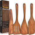 4Pcs Wooden Spatula for Cooking, Acacia Wooden Spatula for Kitchen Use by Unknown