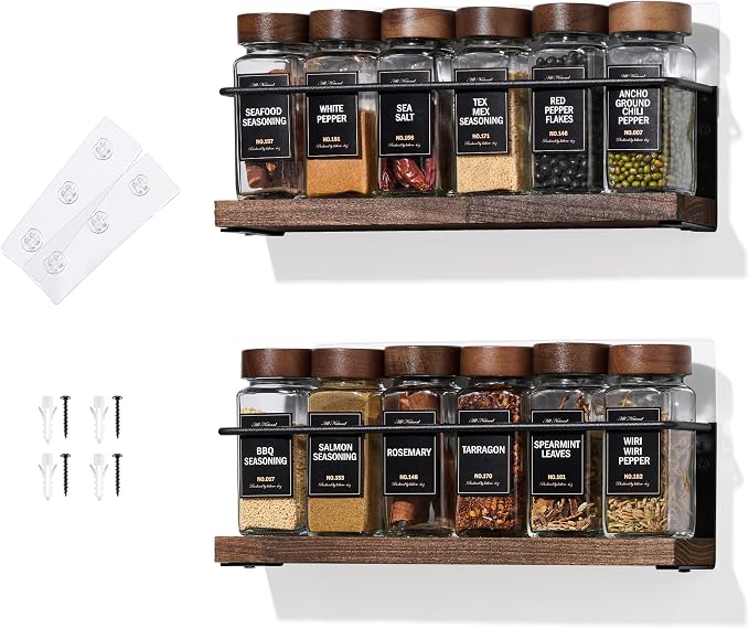 2-Tier Wall Mount Spice Rack Organizer by KitHero