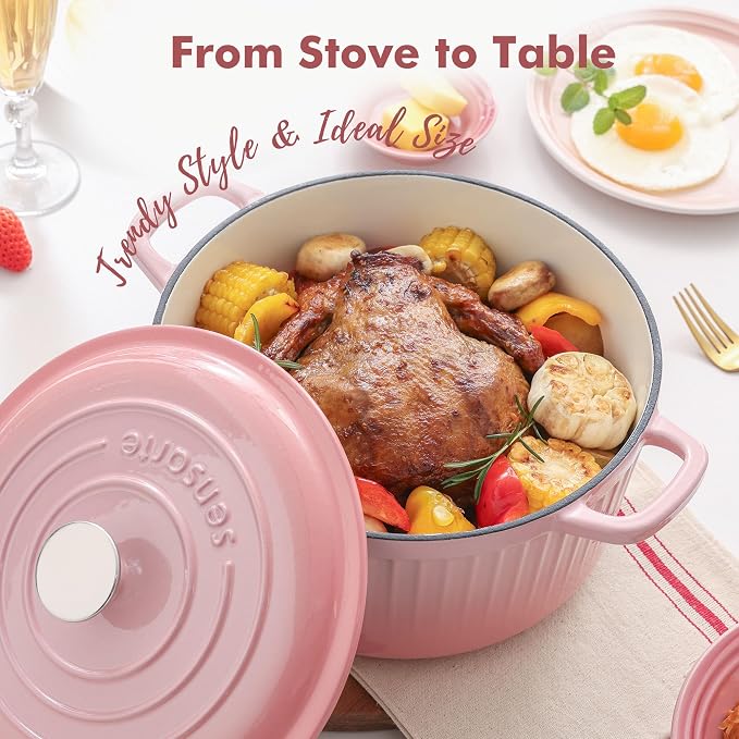 SENSARTE Enameled Cast Iron Dutch Oven Pot - Image 4