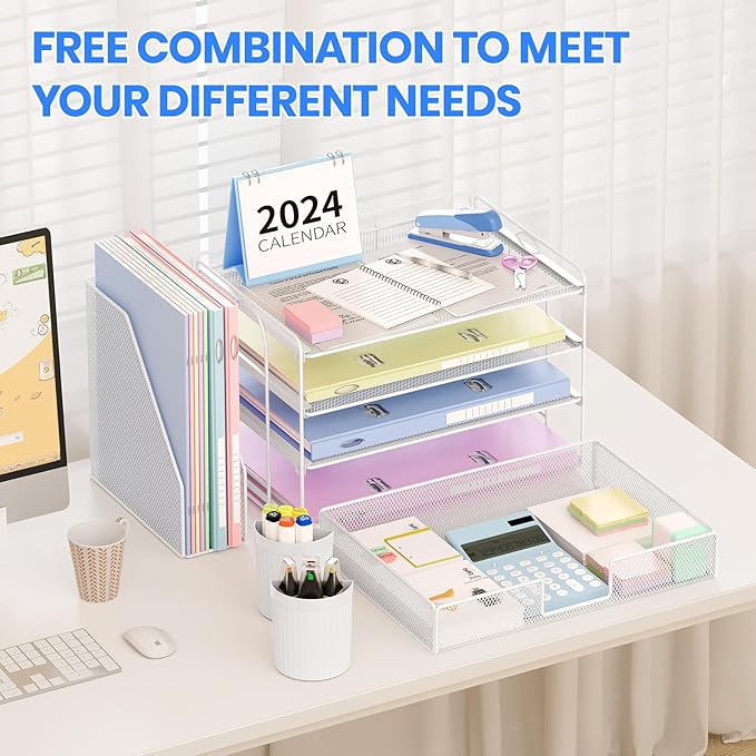 OPNICE Desk Organizer, 4-Tier Desktop File Organizer - Image 3