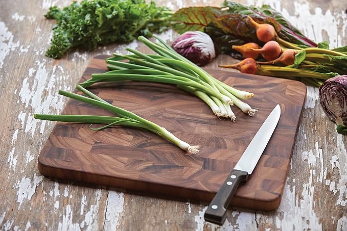 Ironwood Gourmet Oslo End Grain Utility Cutting Board, 14 x 16 Inches, Natural - Image 3