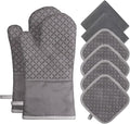 Oven Mitts and Pot Holders 8pcs Set, Cotton Oven Glove by Owfeel