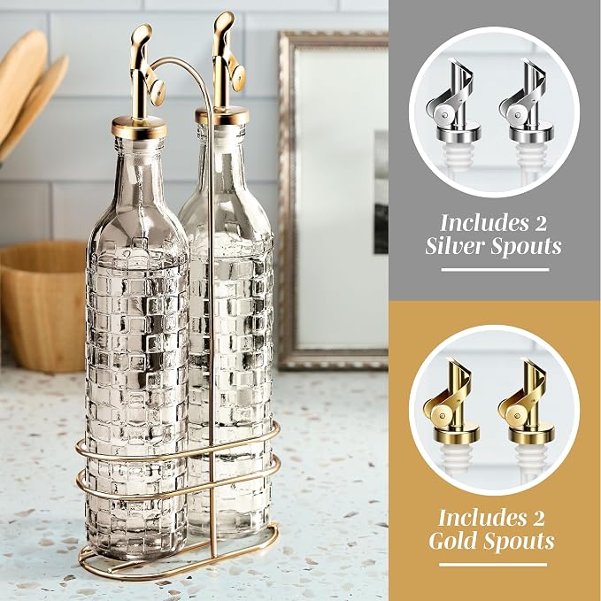COOK WITH COLOR Glass Olive Oil Bottle Dispenser - Image 4