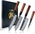MITSUMOTO SAKARI Japanese Chef's Knife Set 4 Pcs, Professional Hand Forged by MITSUMOTOSAKARI