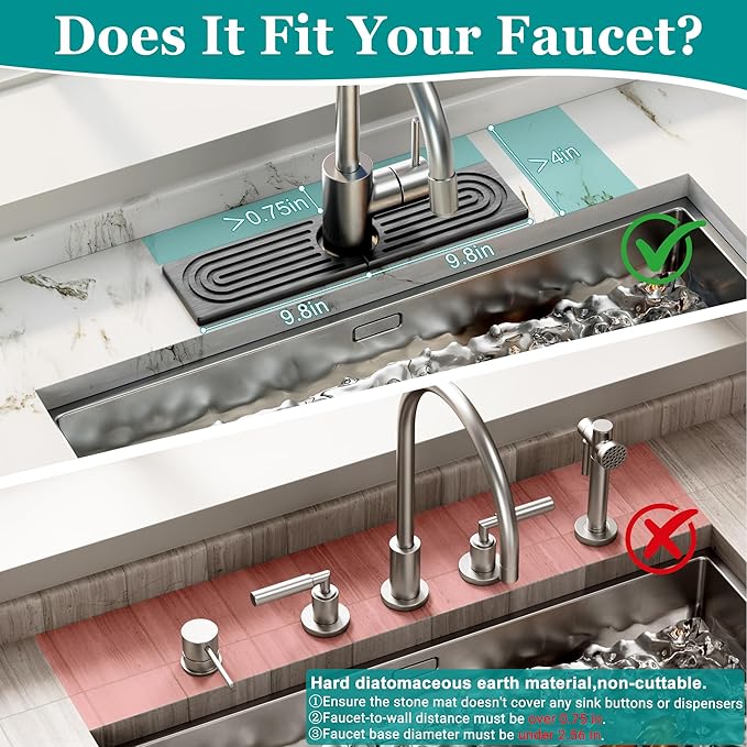 Stone Faucet Mat for Kitchen Sink - Image 2