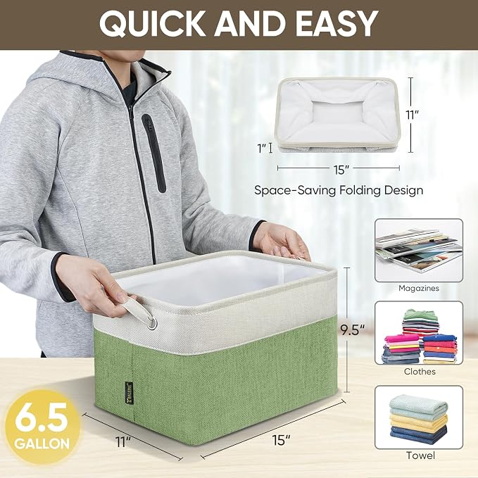 BALEINE 2 Pack Fabric Closet Storage Bins - Image 4