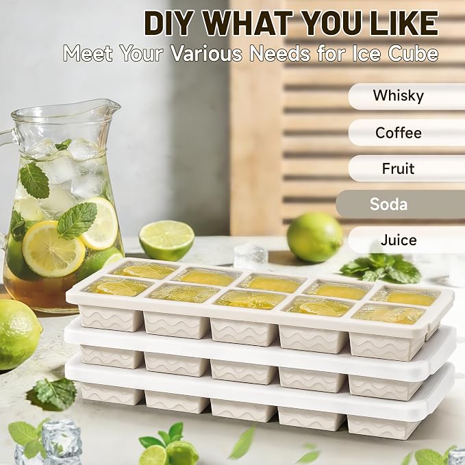 Ice Cube Tray with Lid – 3 Pack 2 Tbsp Ice Trays - Image 7