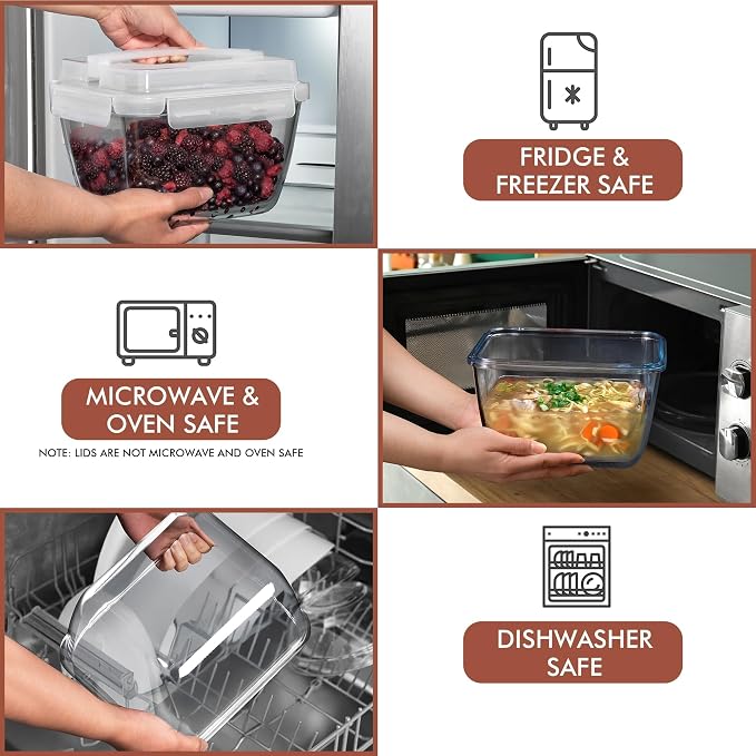 Razab 17 Cups / 132 Oz / 3900ml Large Glass Food Storage Containers - Image 5
