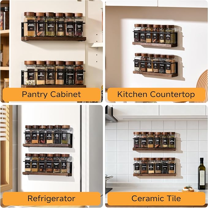 2-Tier Wall Mount Spice Rack Organizer - Image 6