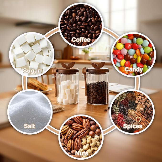 holoith 2 Pack Sugar Bowl Sugar Container 27oz Glass Jars - Image 7