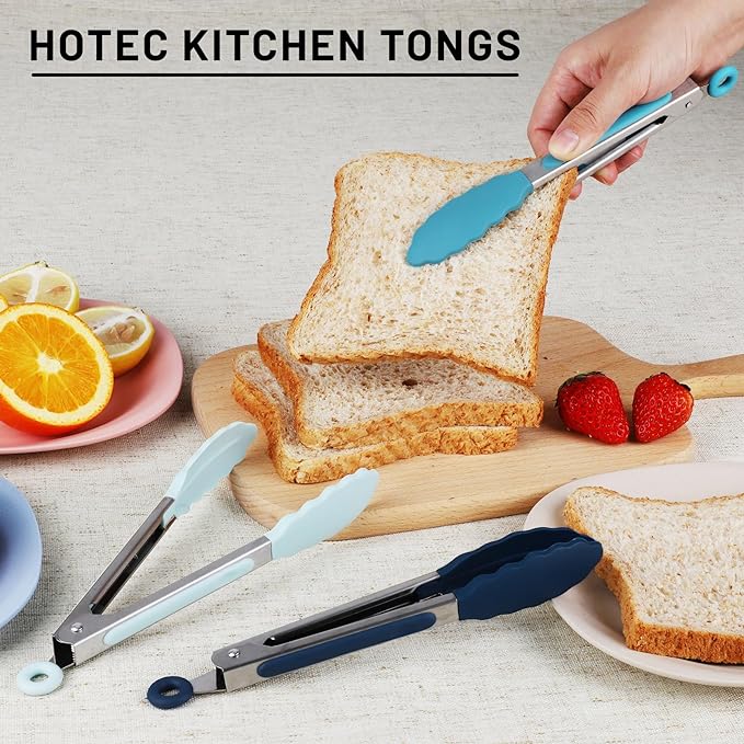Hotec Mini Silicone Kitchen Tongs - Image 5