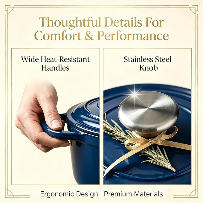 QuliMetal Enameled Cast Iron Cookware Set, 4-Piece Pots and Pans Set - Image 8