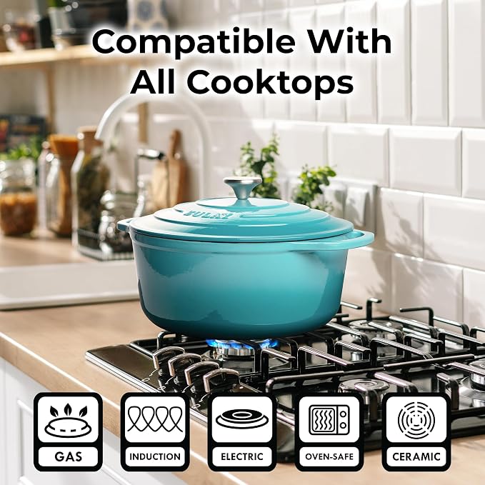 Zulay Kitchen 7.7 Quart Enameled Cast Iron Dutch Oven Pot - Image 3