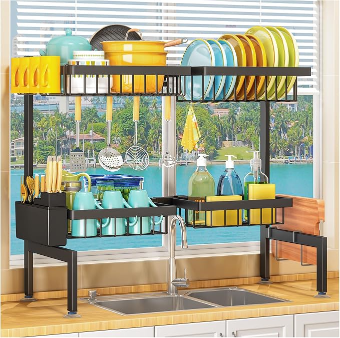 ARSTPEOE 2 Tiers 4 Baskets Over The Sink Dish Drying Rack, fits All Sinks by ARSTPEOENeatChic