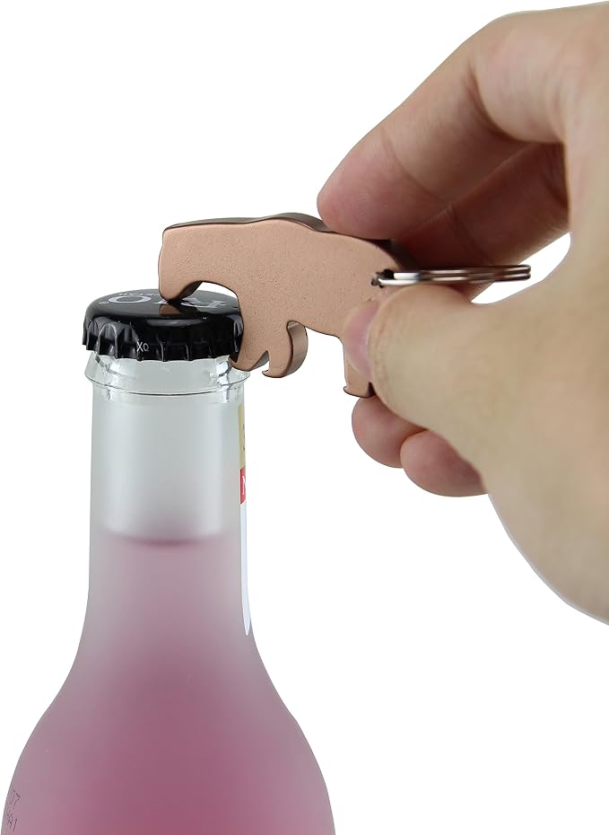 Swatom Bear Aluminum Alloy Beer Bottle Opener Keychain Key Tag Chain Ring - Image 6