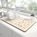 Rnivvi Dish Drying Mat for Kitchen Counter, 12 x 19" Cute Flower Theme Super by Rnivvi