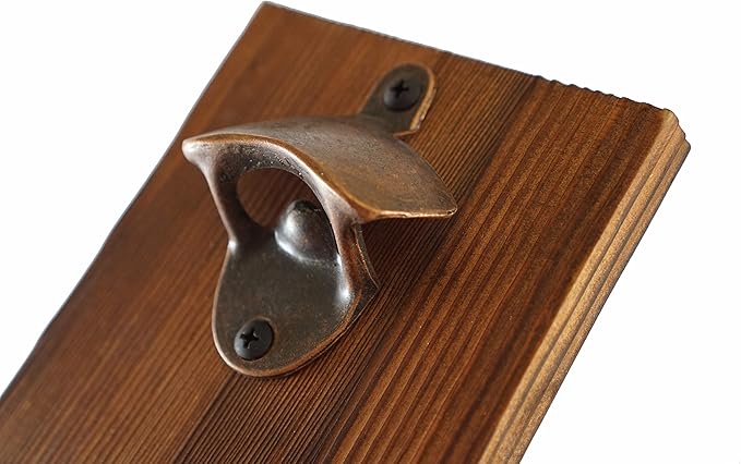 “Beer O’ Clock” Rustic Wall Mounted Bottle Opener and Catcher - Image 4
