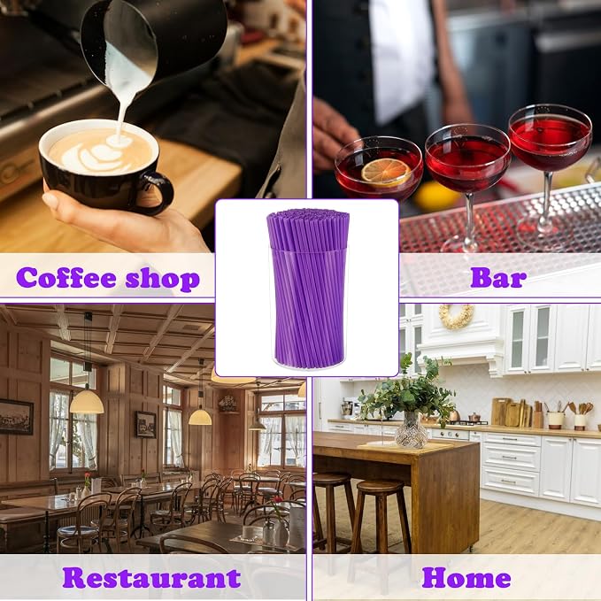 500 Pcs Neon Purple Acrylic Coffee Stirrers Set - Image 4