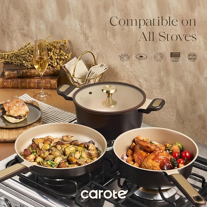 CAROTE Pots and Pans Set Nonstick, Dishwasher, RV/Camping Cookware Set - Image 4