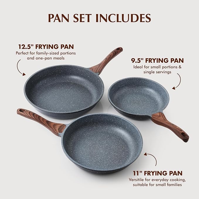 SENSARTE Nonstick Frying Pan Skillets, Swiss Granite Coating Omelette Pans - Image 4