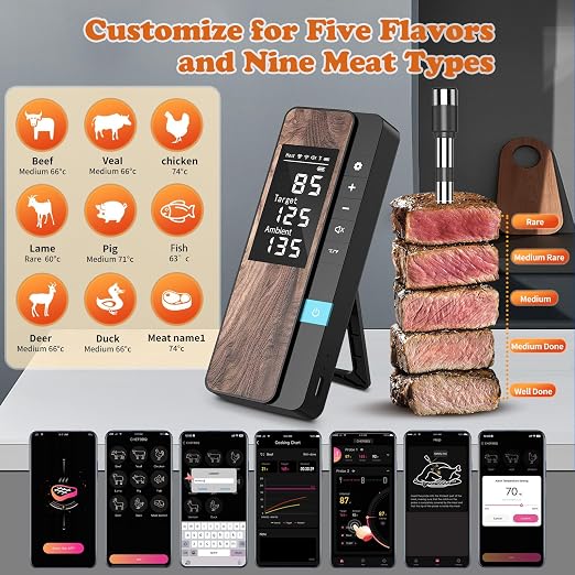 Wireless Meat Thermometer-Multi Sensors Digital Food Thermometer - Image 4