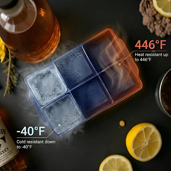 KitchFort Large Silicone Ice Cube Tray, Easy Release 2" Big Ice Cubes - Image 6