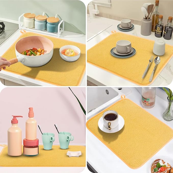 GeeRic Microfiber Dish Drying Mat, Super Absorbent Kitchen Dish Drying Pad - Image 4