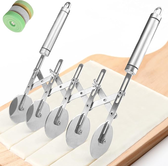 Star Brand Pastry Cutter with Grinder Spaghetti Dough Roller Knife Stainless by STAR