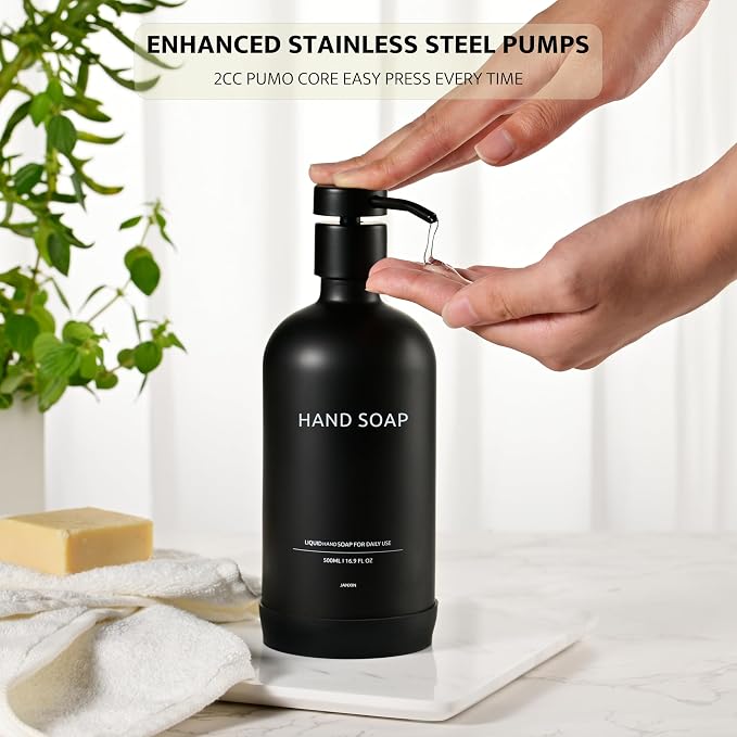 Glass Soap Dispenser Bathroom Set by Janxin, Foaming Kitchen soap Dispenser - Image 4