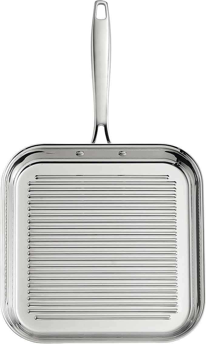 Tramontina Signature Tri-Ply Clad Stainless Steel 11-Inch Square Grill Pan - Image 3