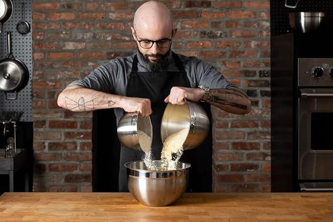 Babish 3-Piece Stainless Steel Mixing Bowl Set – Nesting Metal Bowls - Image 4