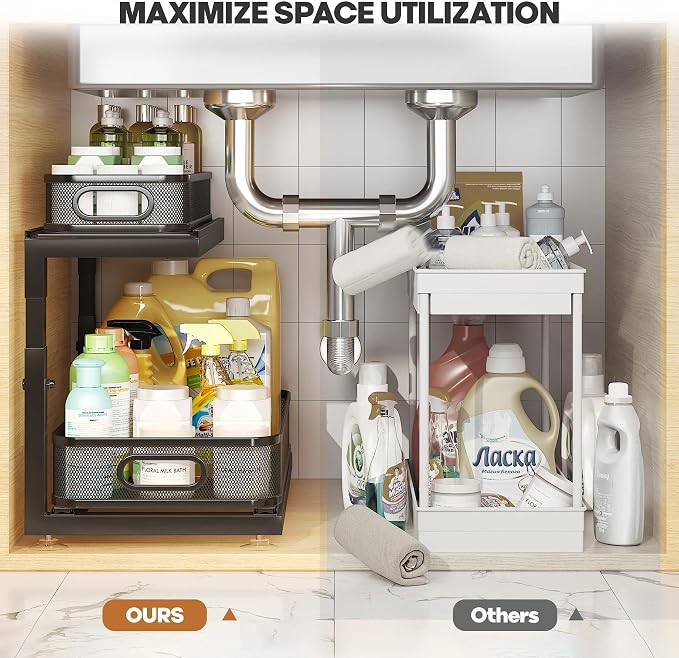 2-Pack 18.5 IN Depth Under Sink Organizer - Image 5