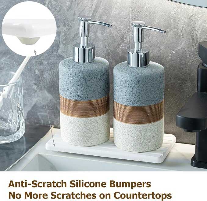 Ceramic Soap Dispenser Set – Hand Soap, Dish Soap, Shampoo & Shower Soap - Image 7